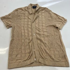 Abercrombie& Fitch men’sTextural Button-Through Sweater Polo M m102-3